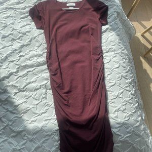 ARITIZIA- Contour Ruched Mini Dress Ruched BABTON IN COLOR RICH MAROON